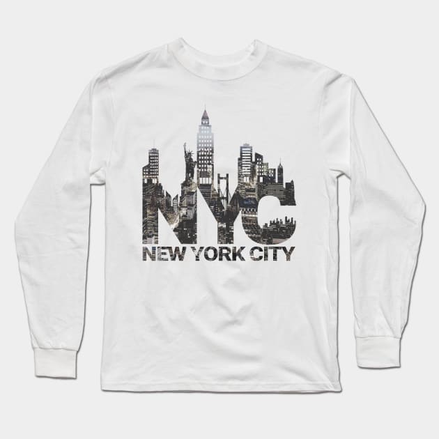 'New York City Skyline NYC' New York City Gift Long Sleeve T-Shirt by ourwackyhome